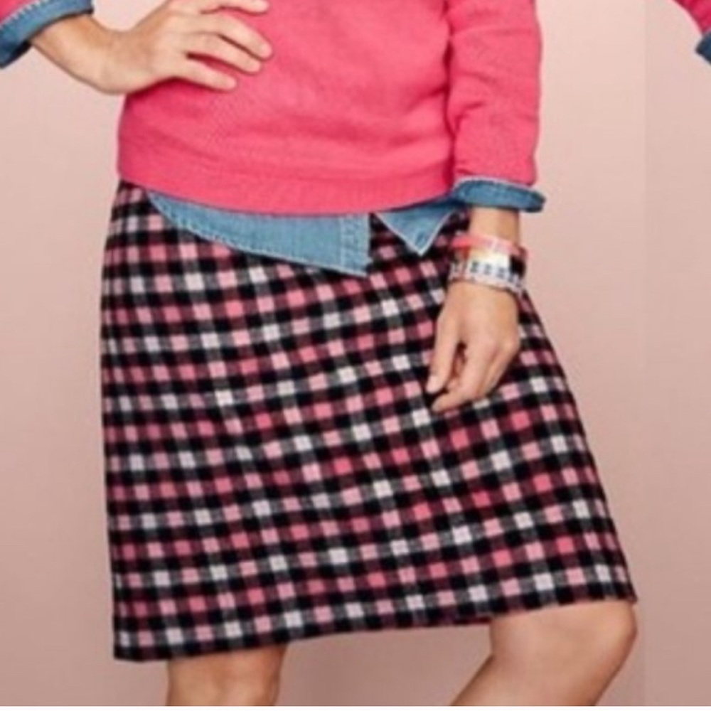 Talbots Pink and Black Plaid Skirt